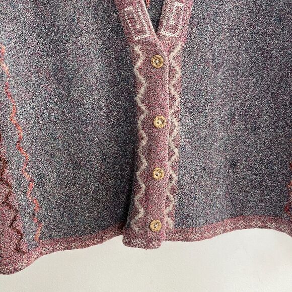 Iva Knight Made Scotland Handframed Knitwear Cardigan Sweater Marled Sz M - Picture 3 of 10
